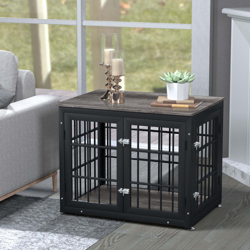 Tucker Murphy Pet™ Wood Dog Crate Furniture, Dog Kennel Double Doors